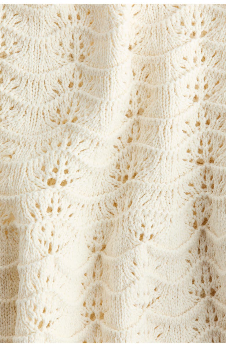 H&M Crochet-look Peplum Top, Alternate, color, Cream