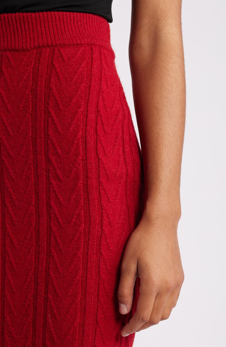 Anne Klein Chevron Stitch Cable Knit Midi Pencil Skirt, Alternate, color, 