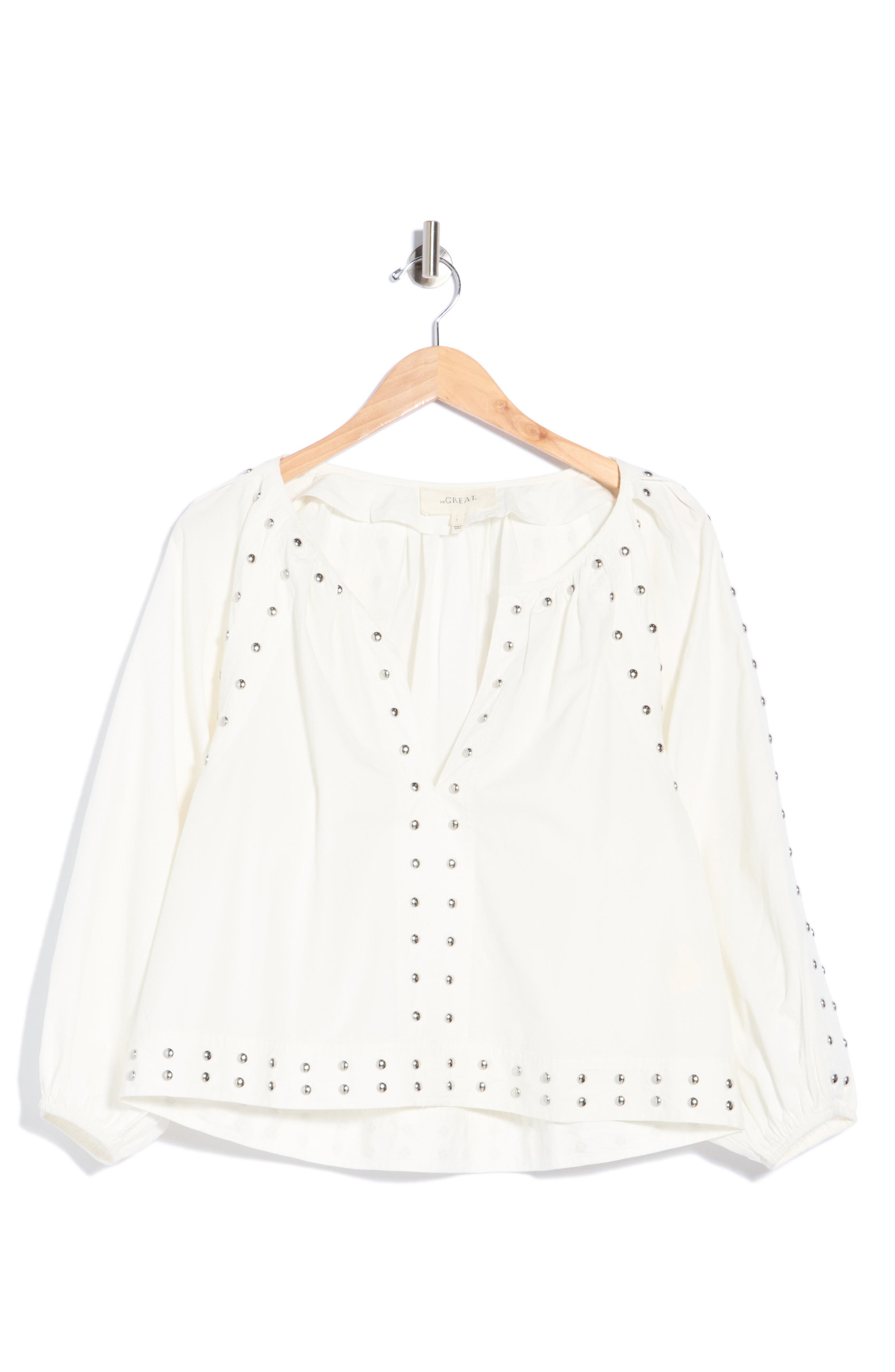 The Bodega Studded Cotton Poplin Top