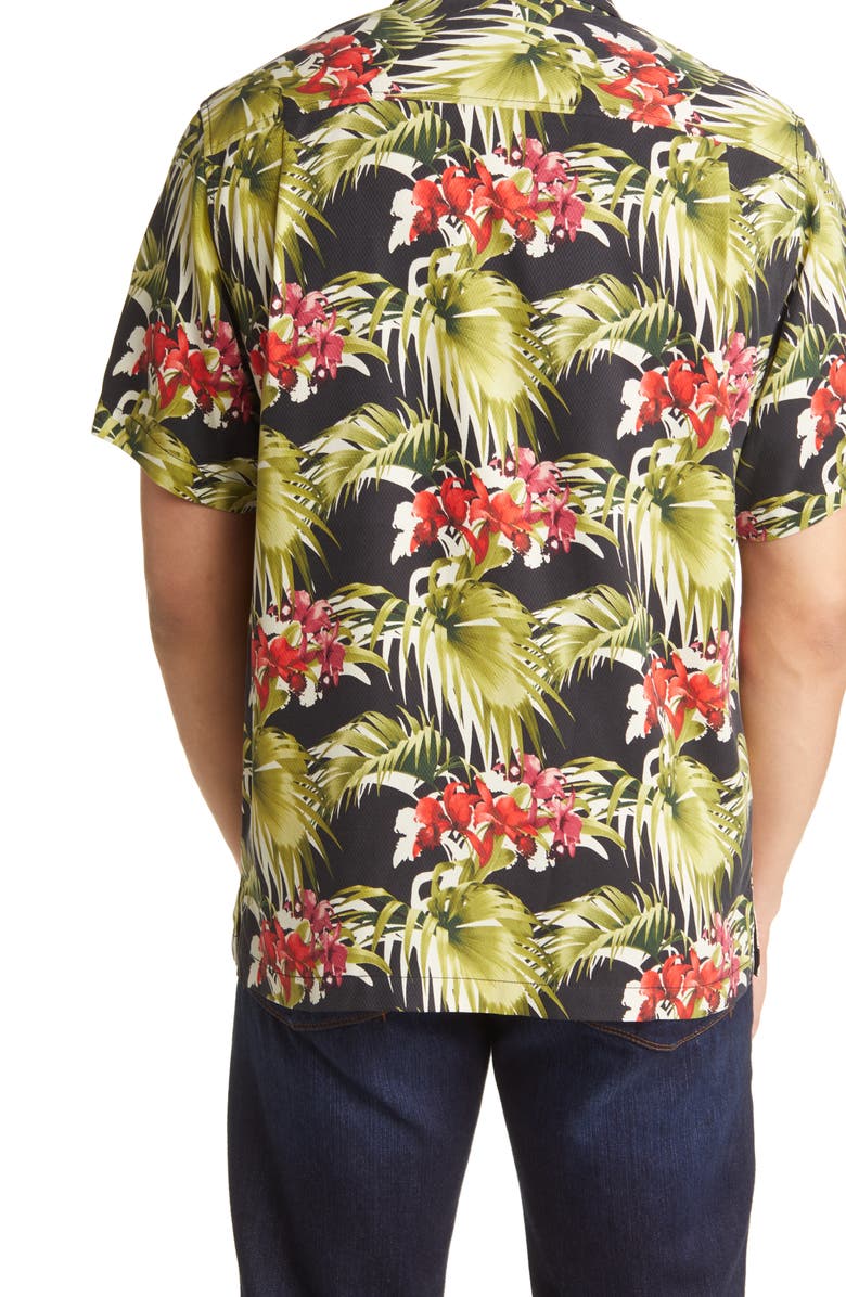 Tommy Bahama Canopy Coast Botanical Print Short Sleeve Silk Button-Up Shirt, Alternate, color,