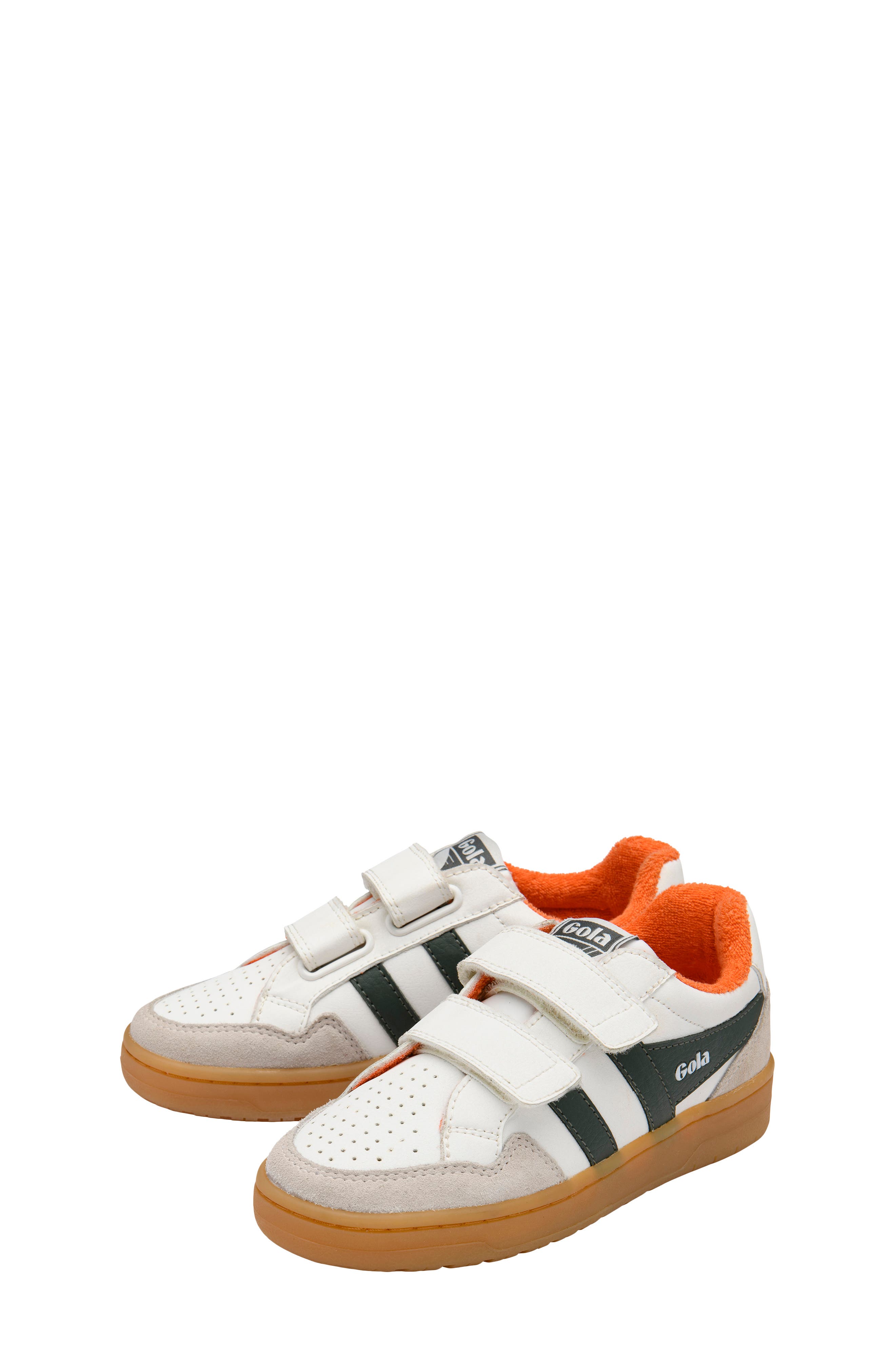 Kids' Eagle Strap Sneaker, Alternate, color, WHITE/ DARK KHAKI/ ORANGE