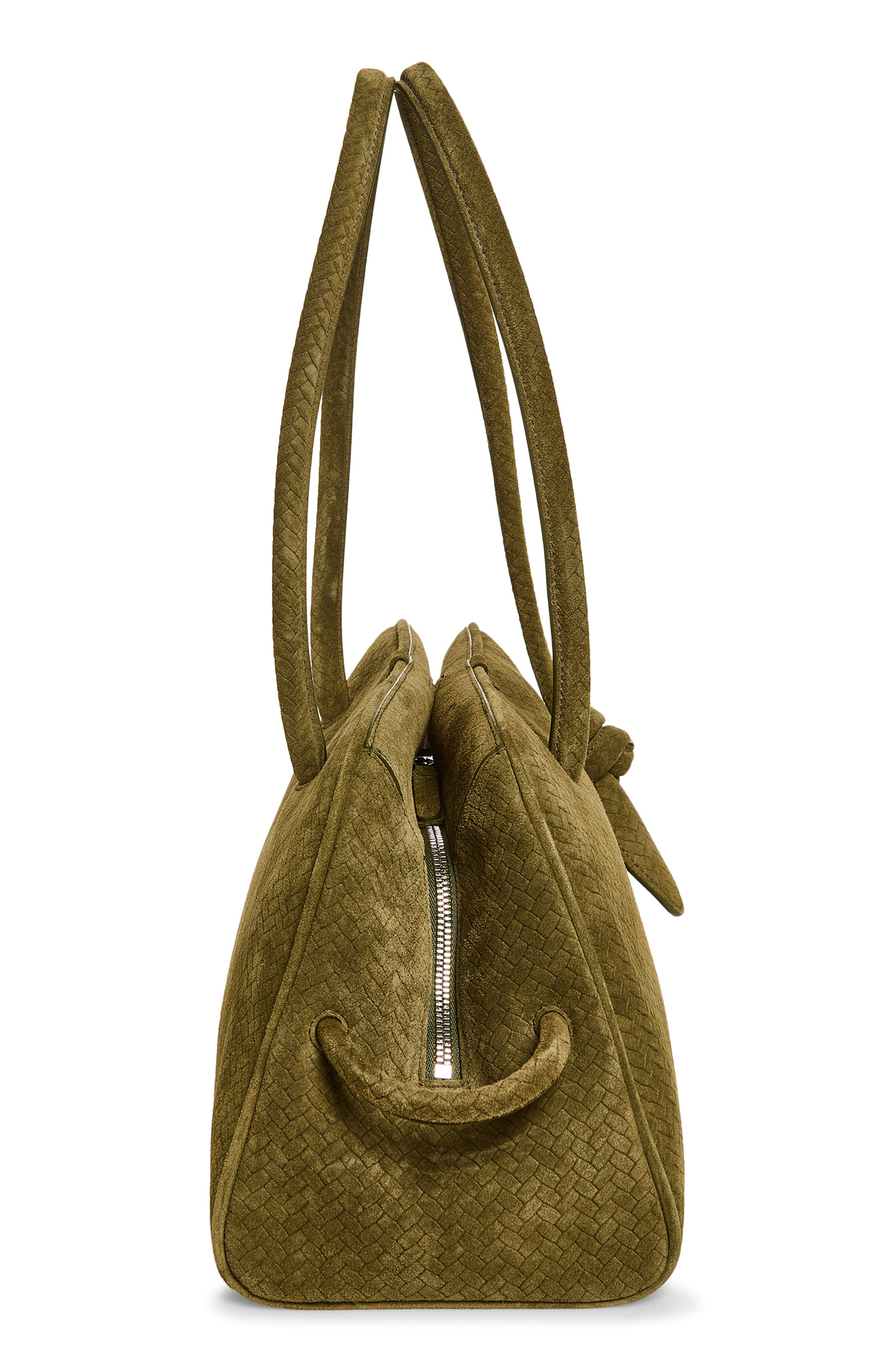 Jacquemus Le Turismo Embossed Suede Bowling Bag, Alternate, color, 560 Khaki