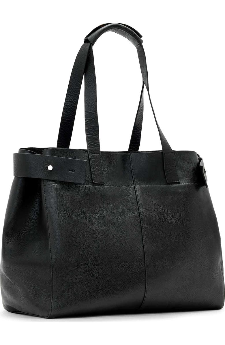 AllSaints Ursa Leather Tote, Alternate, color, Black