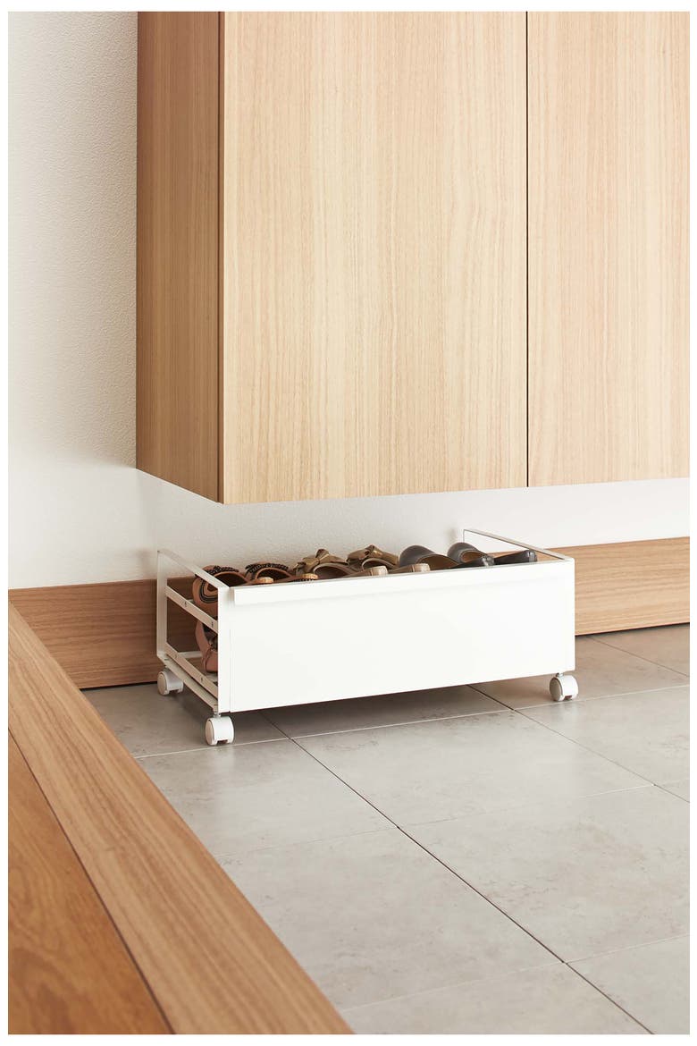 Rolling Shoe Rack, Alternate, color, WHITE