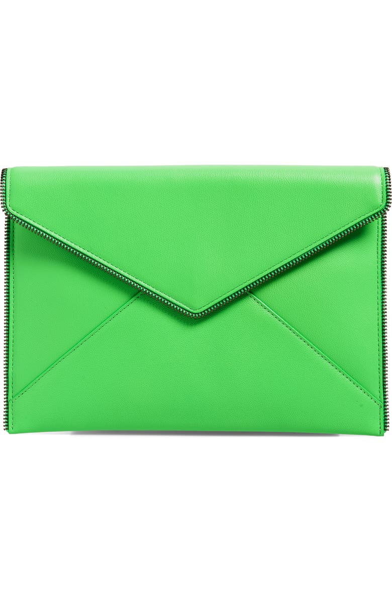 Rebecca Minkoff Leo Leather Clutch, Main, color,