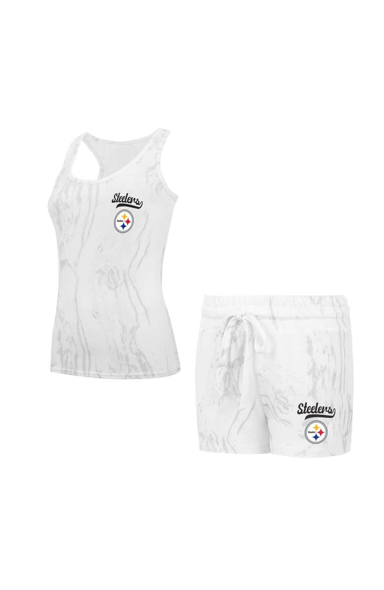 CONCEPTS SPORT Women's Concepts Sport Pittsburgh Steelers Quartz Hacci Knit Tank Top & Shorts Sleep Set, Main, color, Cream