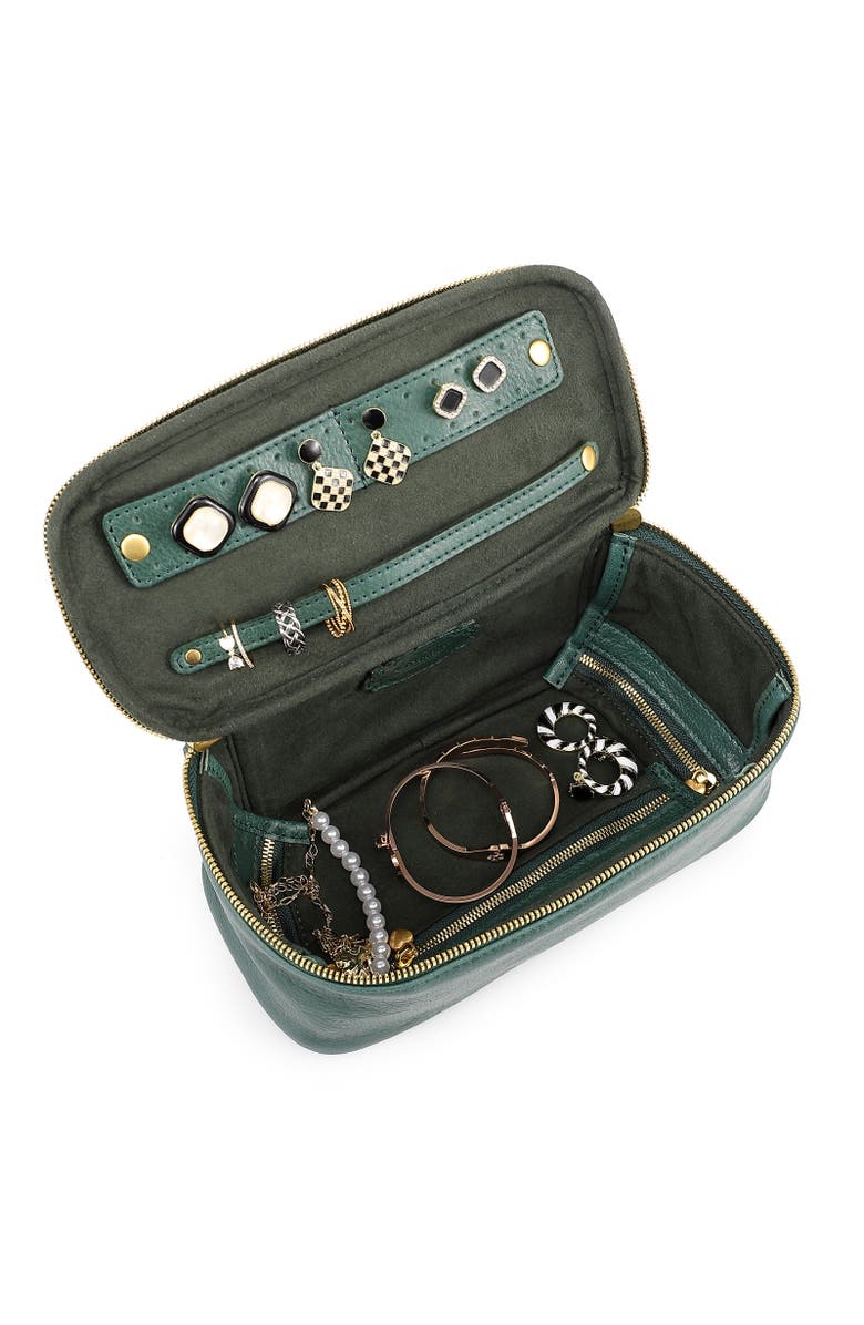 OLD TREND Celosia Genuine Leather Rectangular Jewelry Case, Alternate, color, Vintage Green