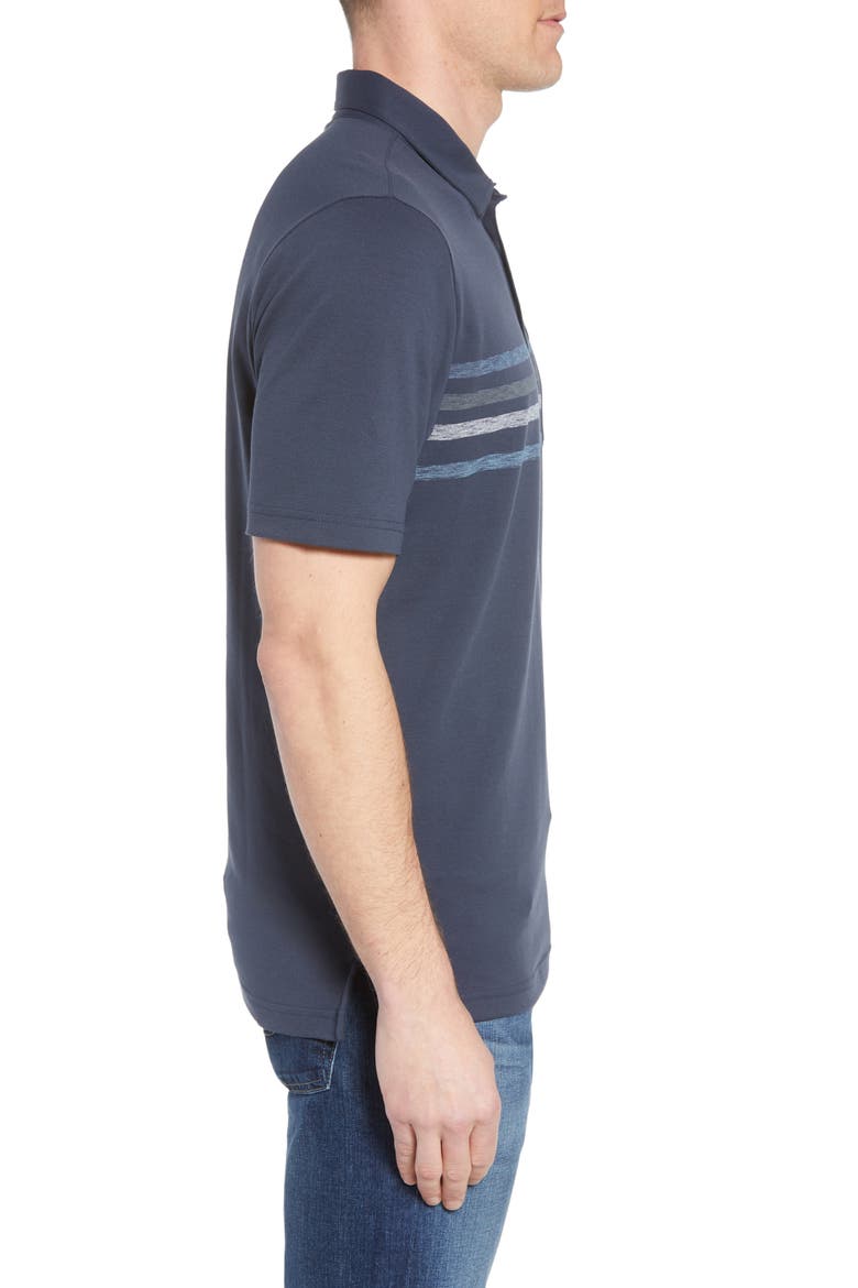 Travis Mathew Kartchner Chest Stripe Polo, Alternate, color, BLUE NIGHTS