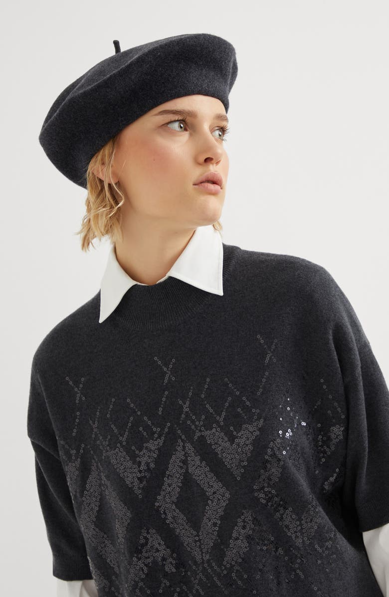 Brunello Cucinelli Wool beret, Alternate, color, 