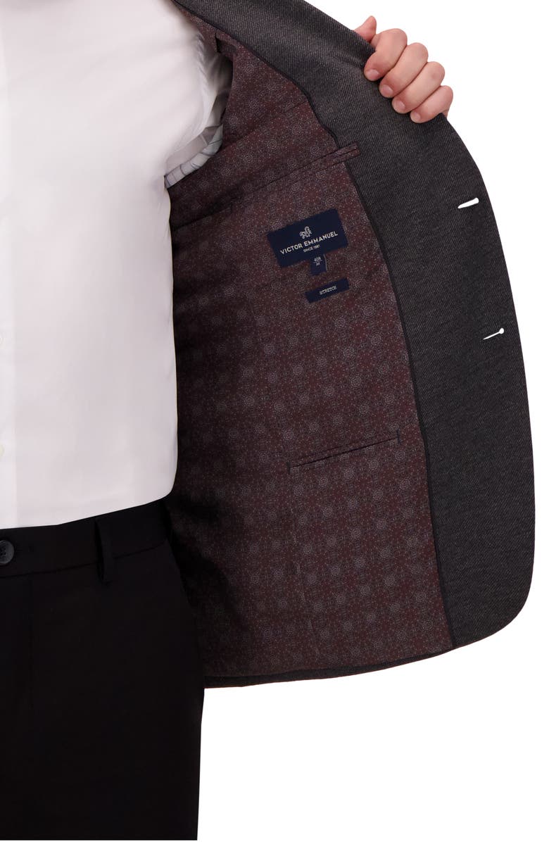 Victor Emmanuel Charcoal Grey Mélange Comfort Knit Sport Coat, Alternate, color, Charcoal