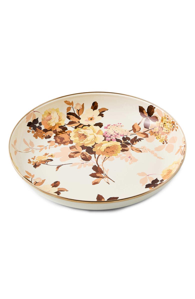 MACKENZIE CHILDS Wild Rose Enameled Steel Abundant Bowl, Main, color, White