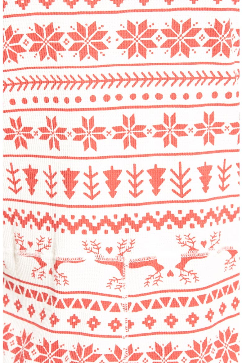 Holiday Thermal One-Piece Pajamas, Alternate, color, RED BEAUTY FAIRISLE SKETCH