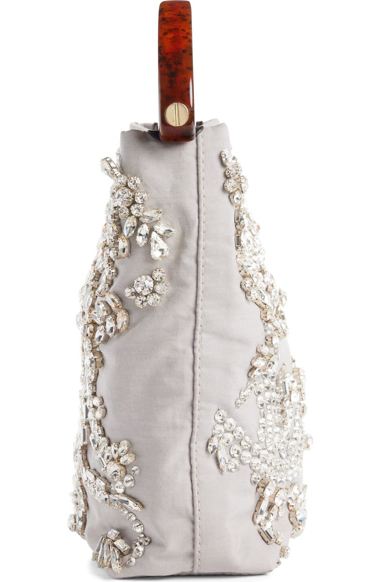 Dries Van Noten Micro Crystal Embellished Top Handle Bag, Alternate, color, 800 Light Grey