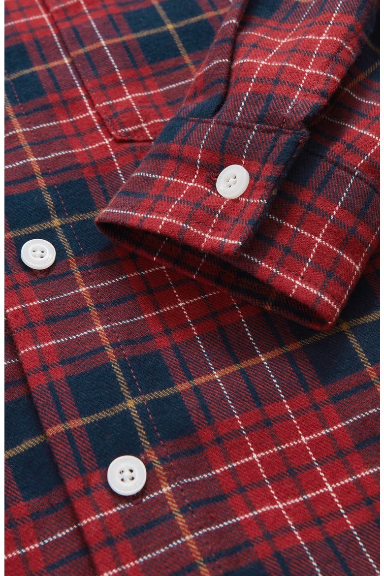 Kids' Bronts Kids' Plaid Cotton Button-Down Shirt, Alternate, color, RED/ NAVY BLUE