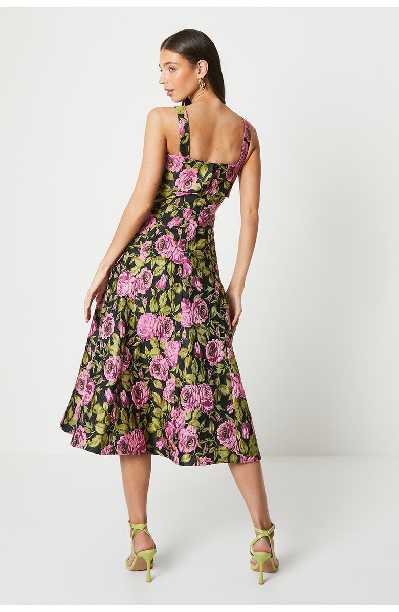 Coast Wide Strap Jacquard Midi Dress, Alternate, color, Black