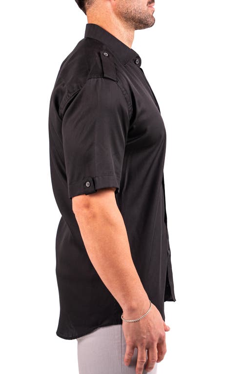 Maceoo Munich Resistance0174 Black Short Sleeve Button-up Shirt