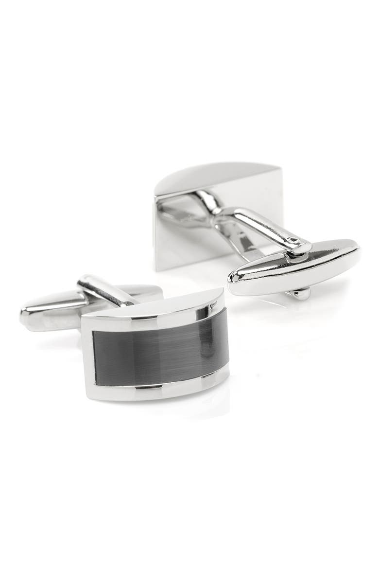 Cat's Eye Cuff Links, Alternate, color, BLACK
