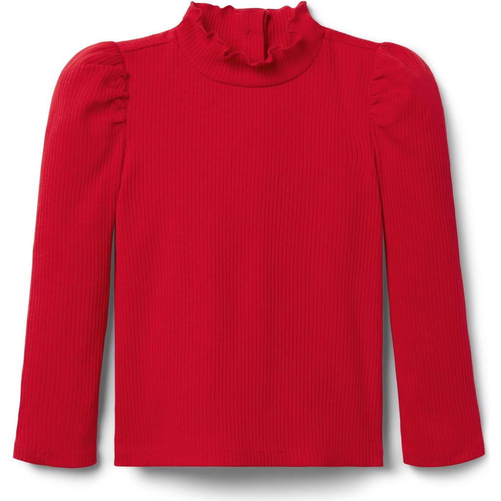 Janie And Jack Ribbed Turtleneck In Red