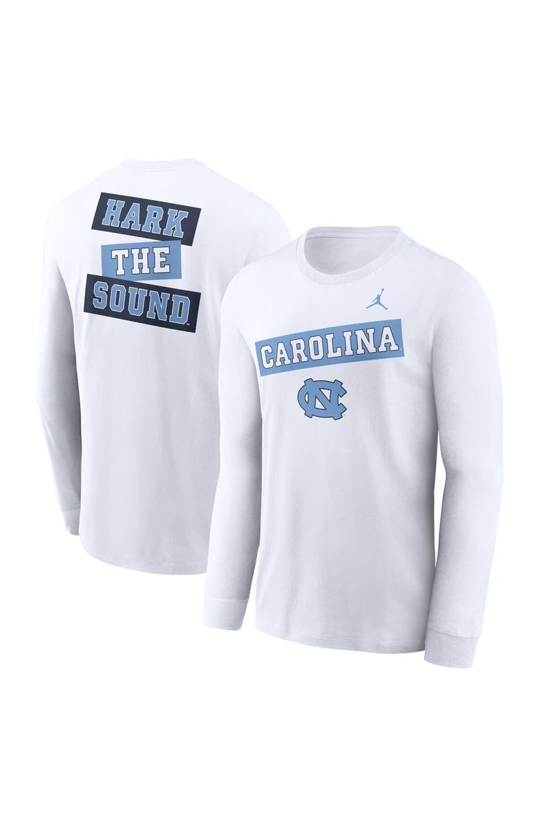 Jordan Brand Men's Jordan Brand White North Carolina Tar Heels Two-Hit Classic Location Long Sleeve T-Shirt, Main, color, White