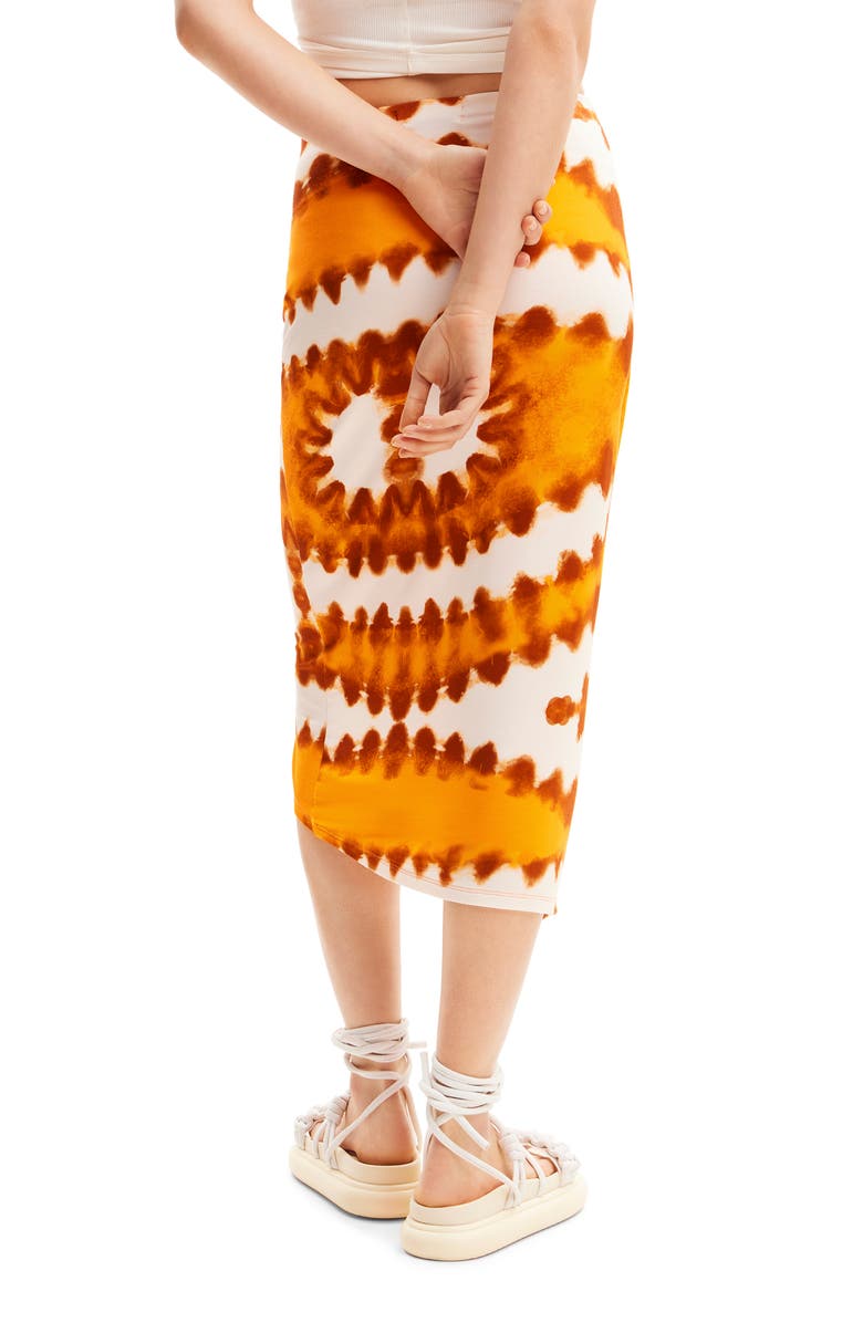Desigual Tie Dye Wrap Midi Skirt, Alternate, color, 