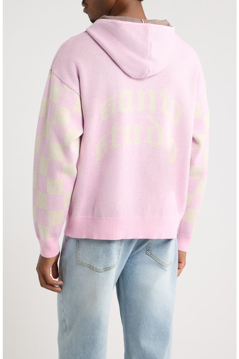 Graphic Cotton Knit Hoodie, Alternate, color, PINK