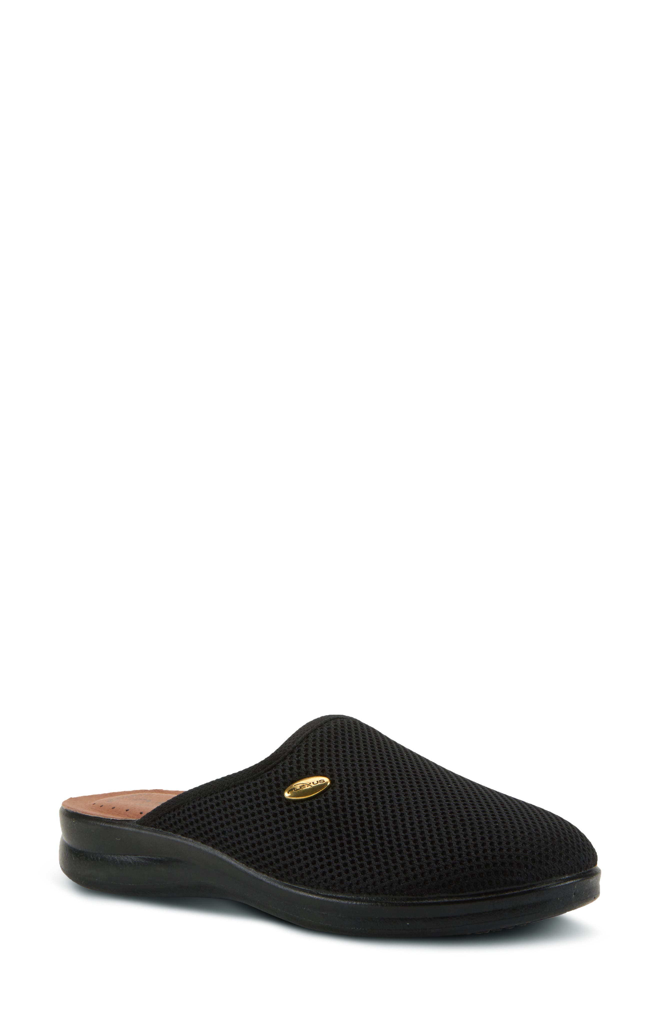 Flexus by Spring Step Scuff Slipper, Main, color, Black Fabric
