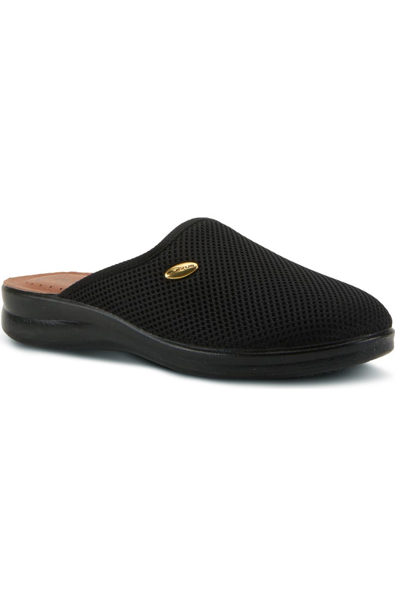 Flexus by Spring Step Scuff Slipper, Main, color, Black Fabric