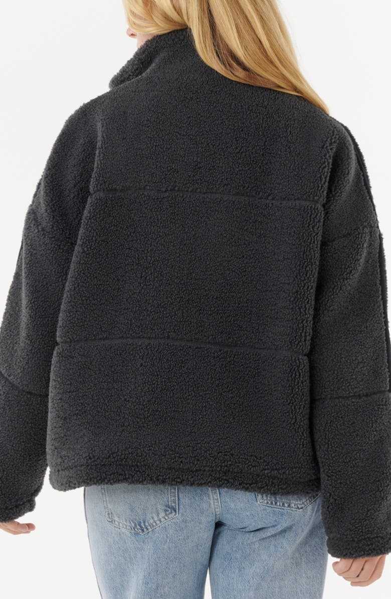 Rip Curl Cala Nights Textured Fleece Zip-Up Jacket, Alternate, color, Washed Black