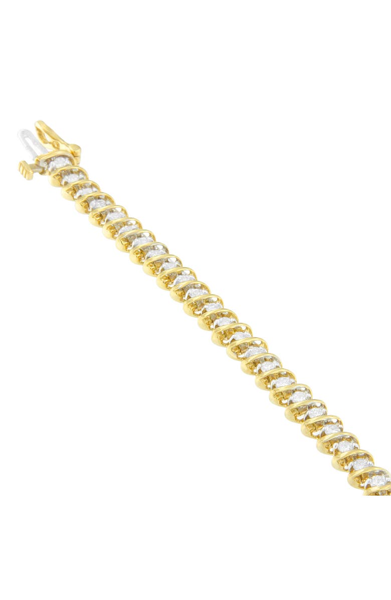 Haus of Brilliance 18K Yellow Gold Round Cut Diamond Spiral Link Bracelet, Alternate, color, Yellow