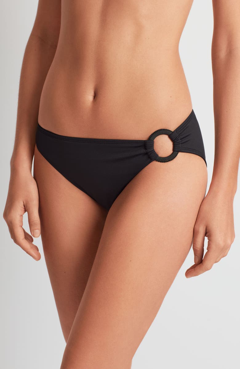 Lauren Ralph Lauren Macramé Ring Bikini Bottoms, Alternate, color, Black