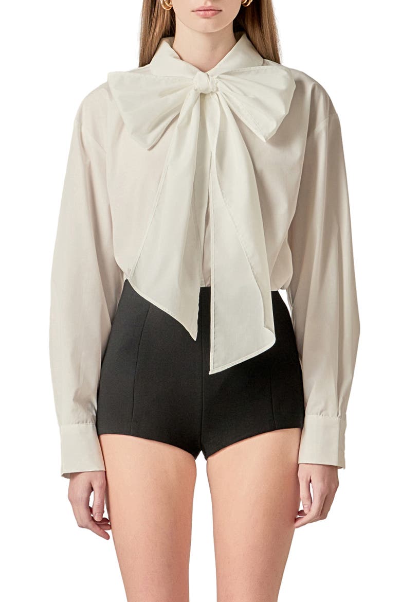 Bow Shirt, Main, color, OFF WHITE