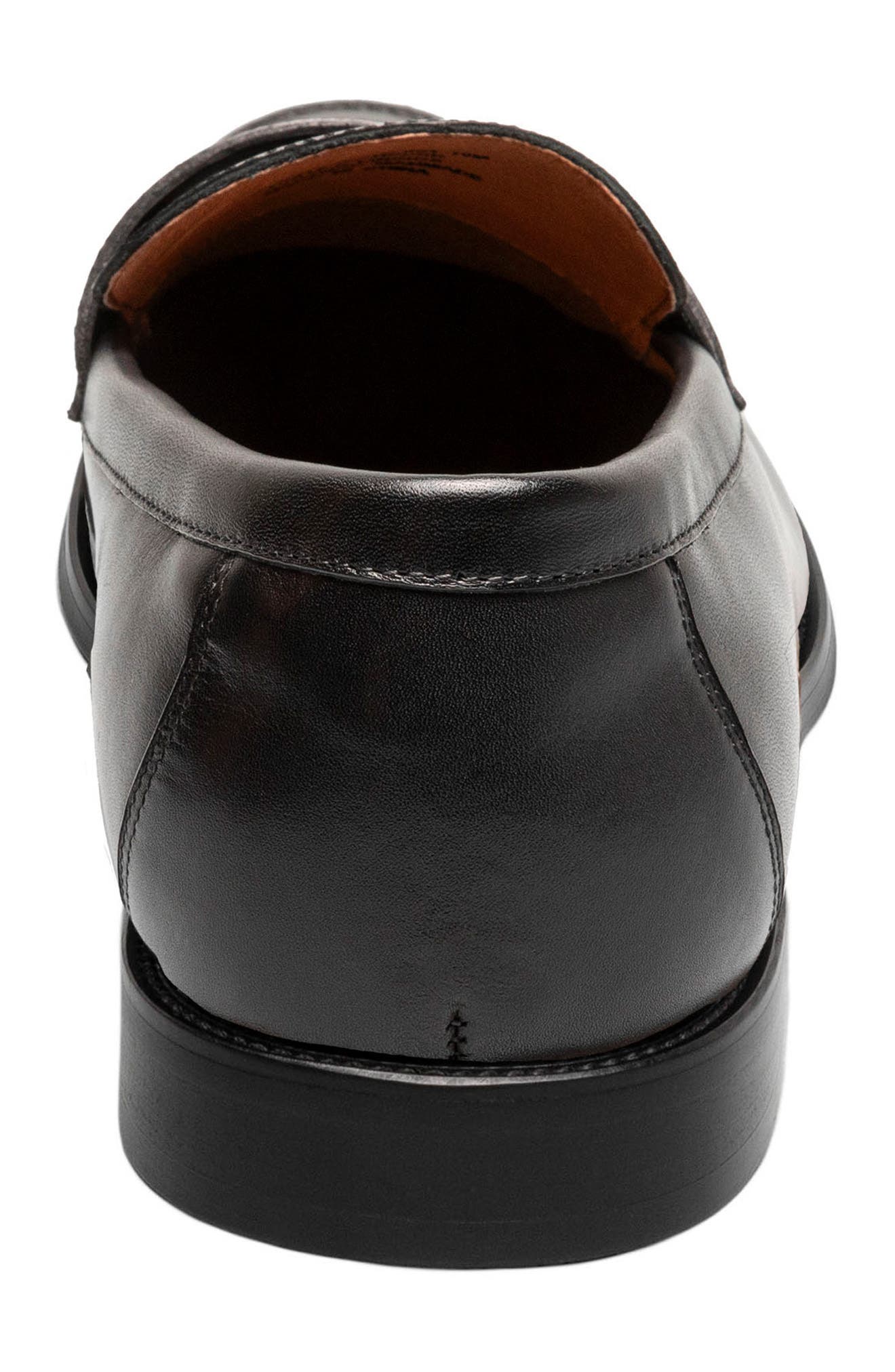 Ruvo Moc Toe Penny Loafer, Alternate, color, BLACK/ BLACK SMOOTH