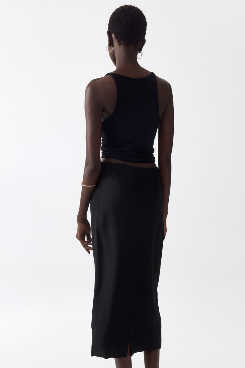 Twist-detail Skirt, Alternate, color, Black