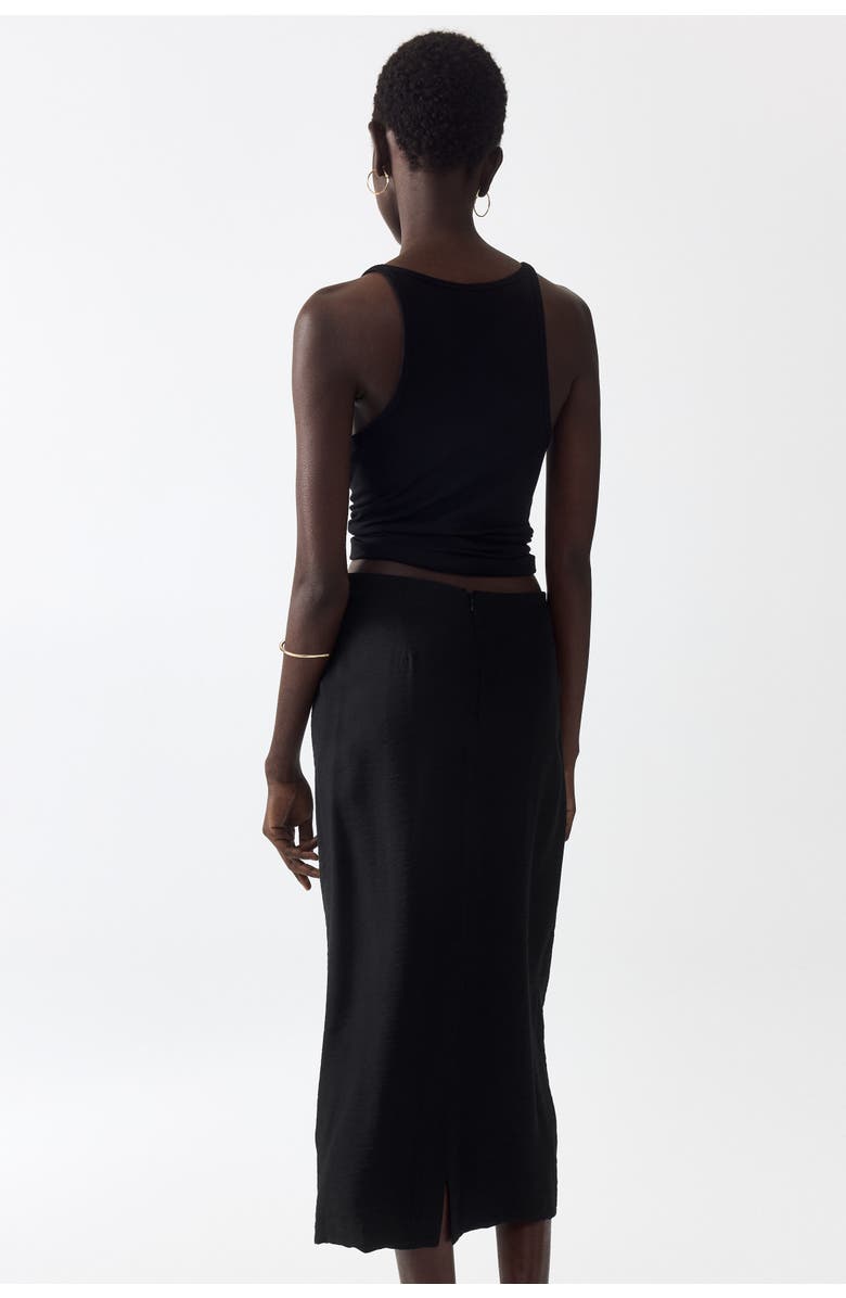 H&M Twist-detail Skirt, Alternate, color, Black