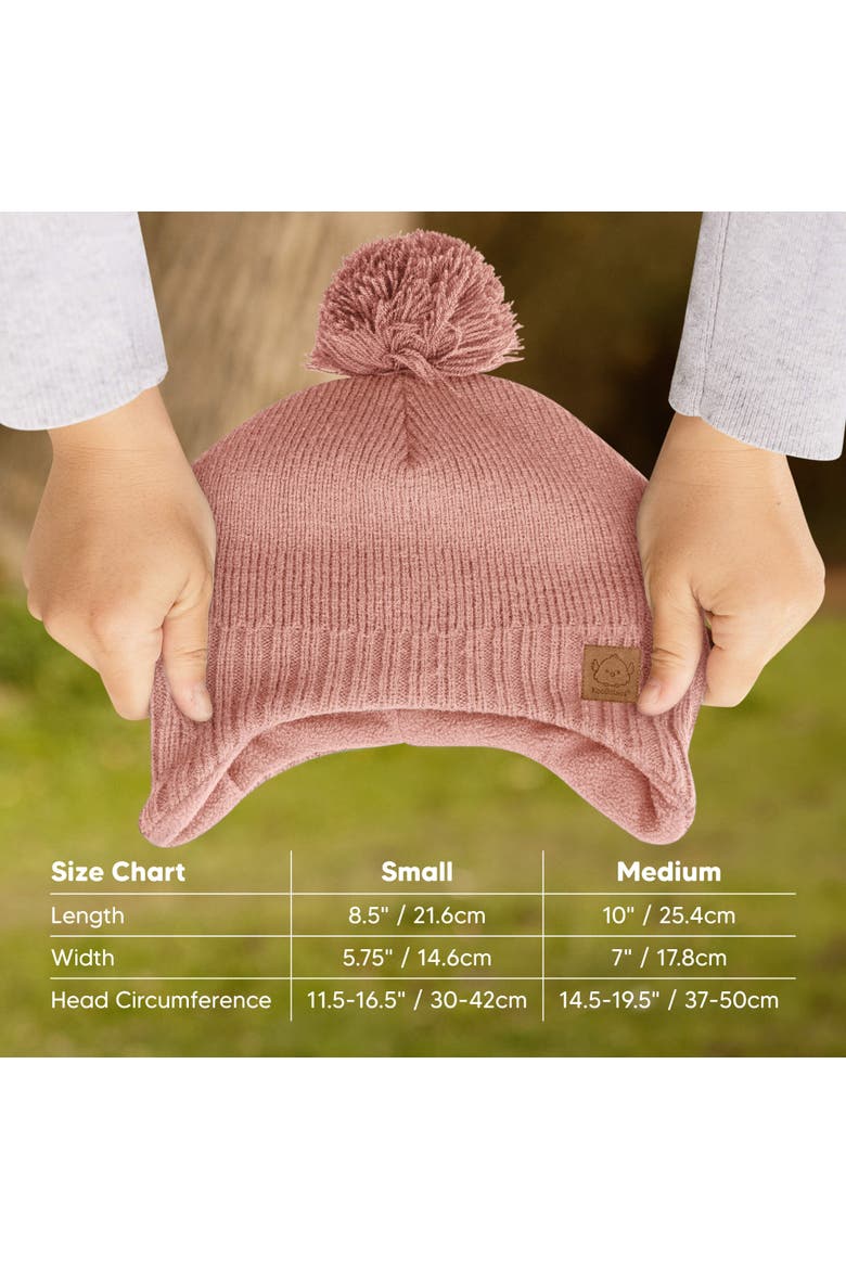 Muff Knitted Beanie, Alternate, color, Tea Rose