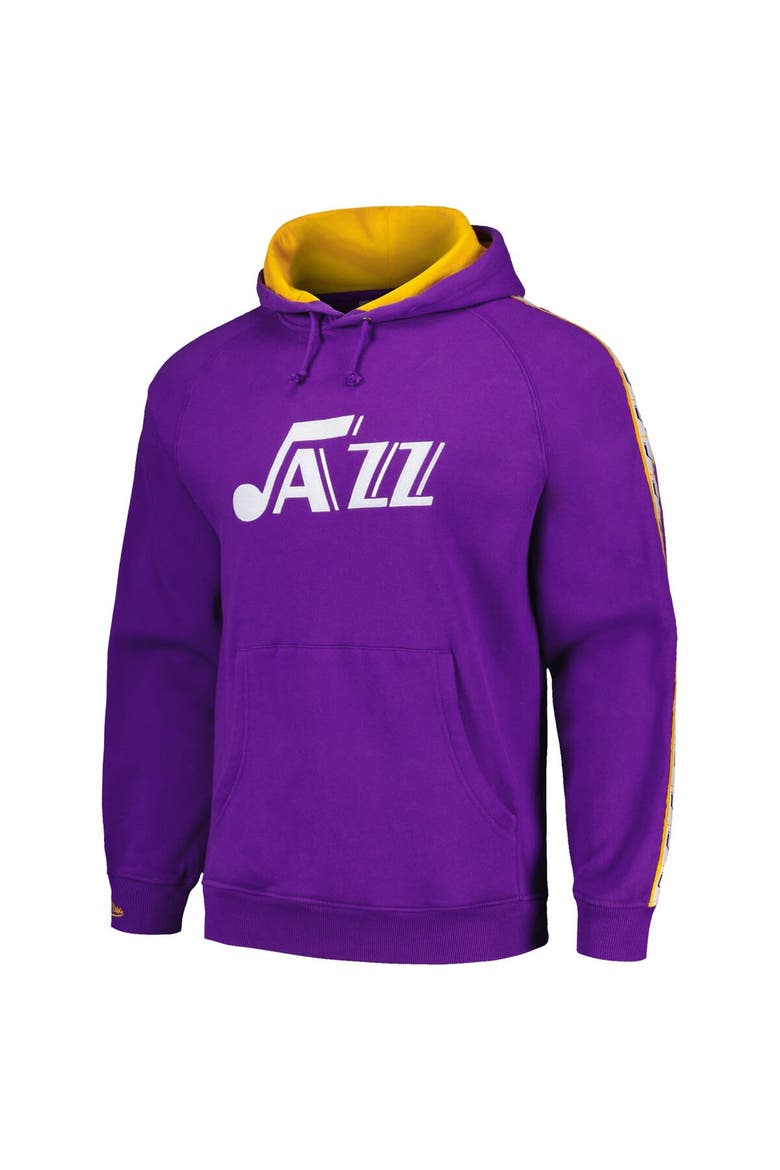 Men's Mitchell & Ness Purple Utah Jazz Hardwood Classics Nights Raglan Pullover Hoodie, Alternate, color, Purple