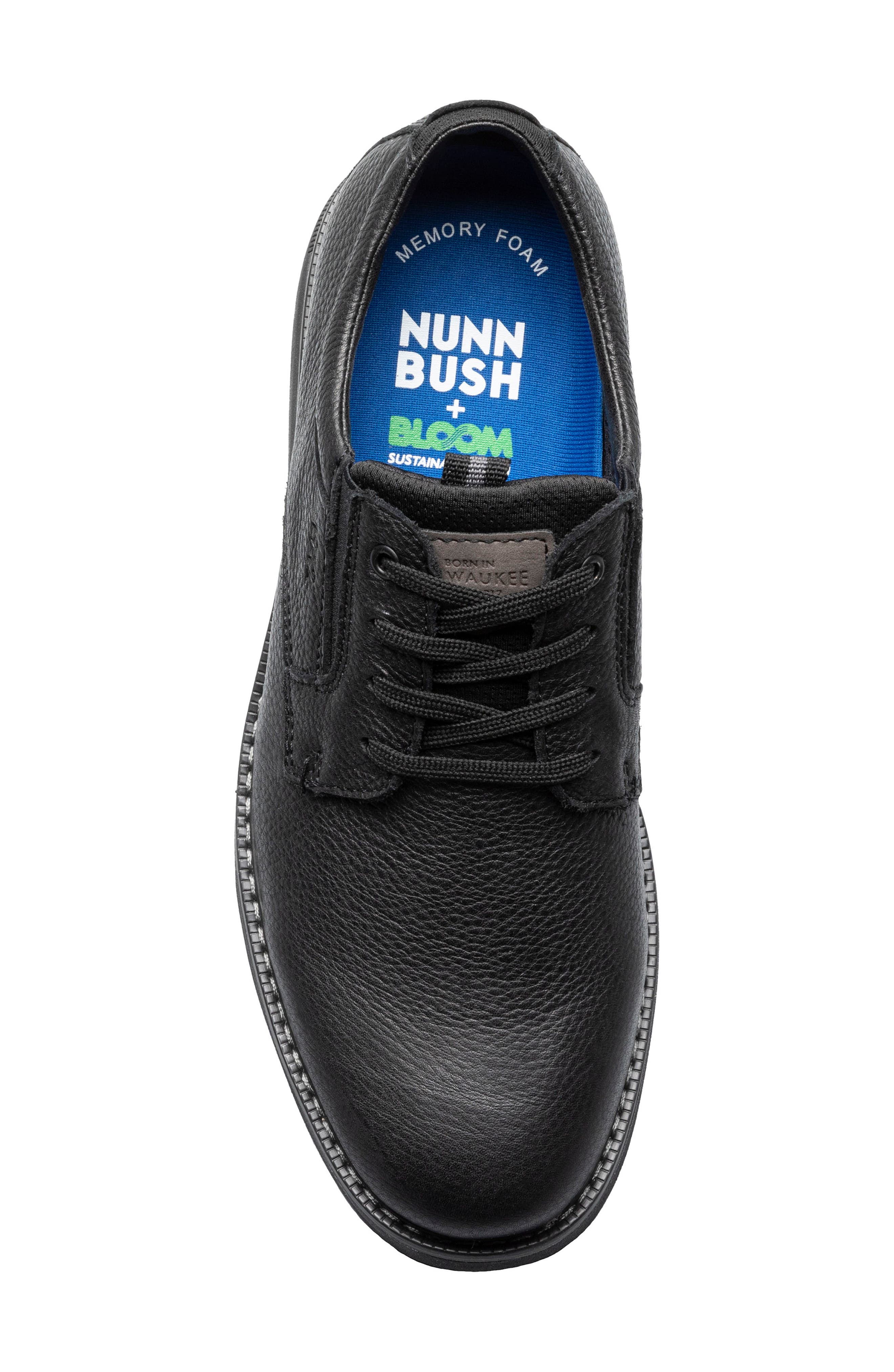 NUNN BUSH Otto Plain Toe Derby - Wide Width Available, Alternate, color, Black Tumble