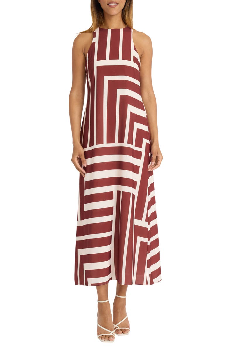DONNA MORGAN FOR MAGGY Stripe Maxi Dress, Main, color, Cream/ Brown