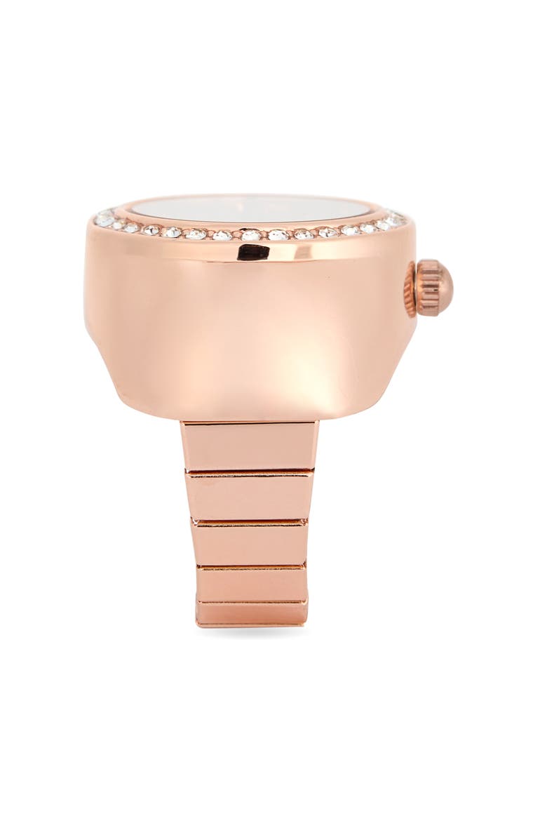 Glitter Ring Watch, Alternate, color, ROSE