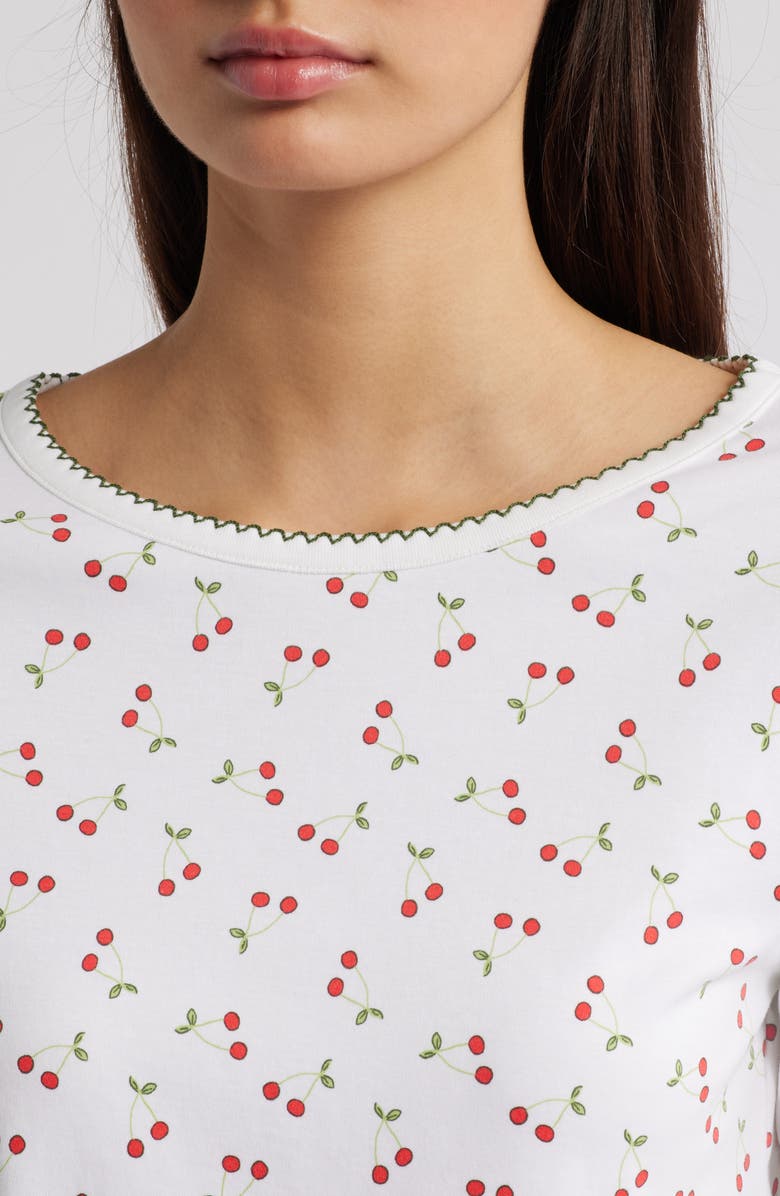 COZYLAND Ellie Cherry Pie Pima Cotton Pajamas, Alternate, color, Cherry Pie