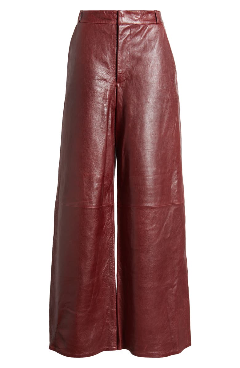 FRAME The Wide Leg Leather Trousers, Alternate, color, 