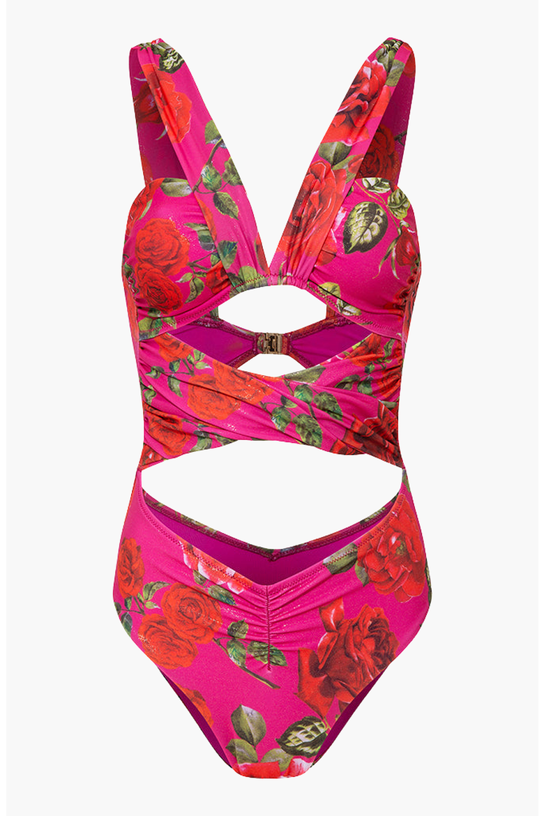 BELLA SWIMSUIT, Alternate, color, Printed Fuchsia