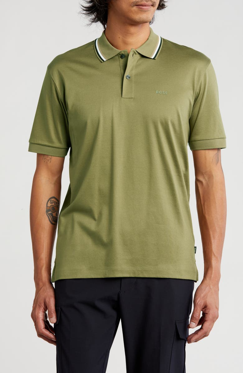 BOSS Penrose Tipped Cotton Polo, Main, color,