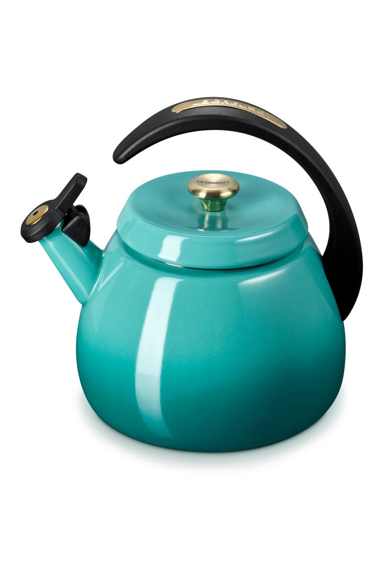 2.2-Quart Enameled Stainless Steel Whistling Cloche Kettle, Alternate, color, RIVIERA