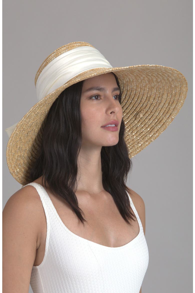 Mirabel Bow Straw Sun Hat, Alternate, color, NATURAL