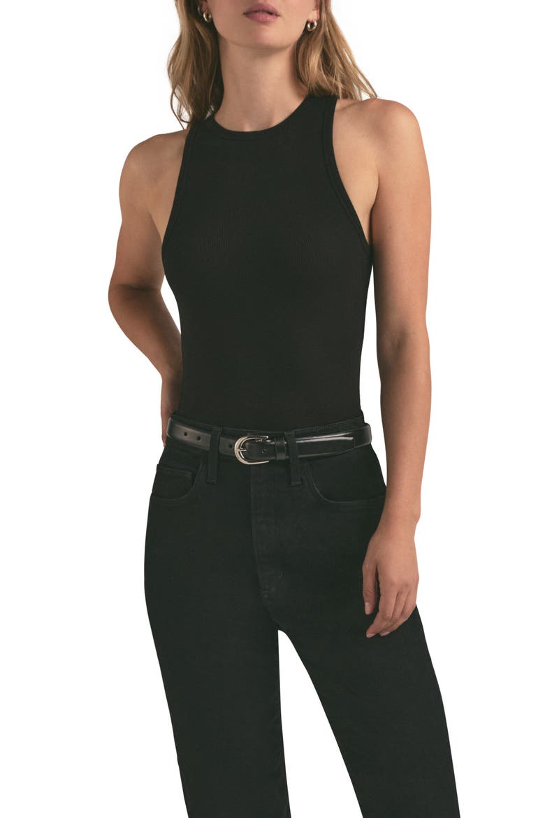 The Perfect Rib Bodysuit, Main, color, BLACK