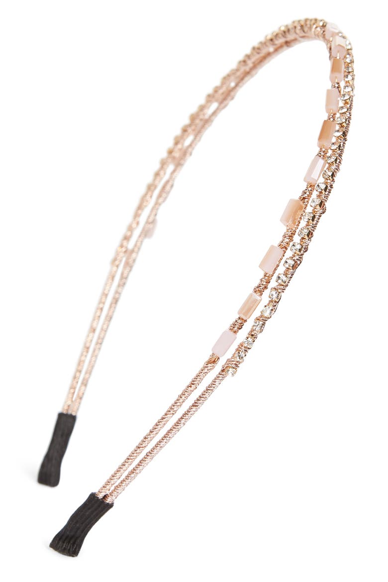 Embellished Double Headband, Main, color, GOLD