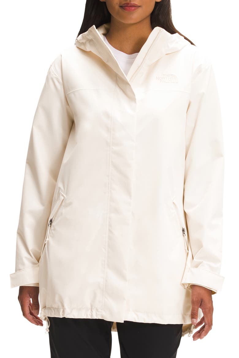 Voyage Waterproof Hooded Coat, Main, color, GARDENIA WHITE