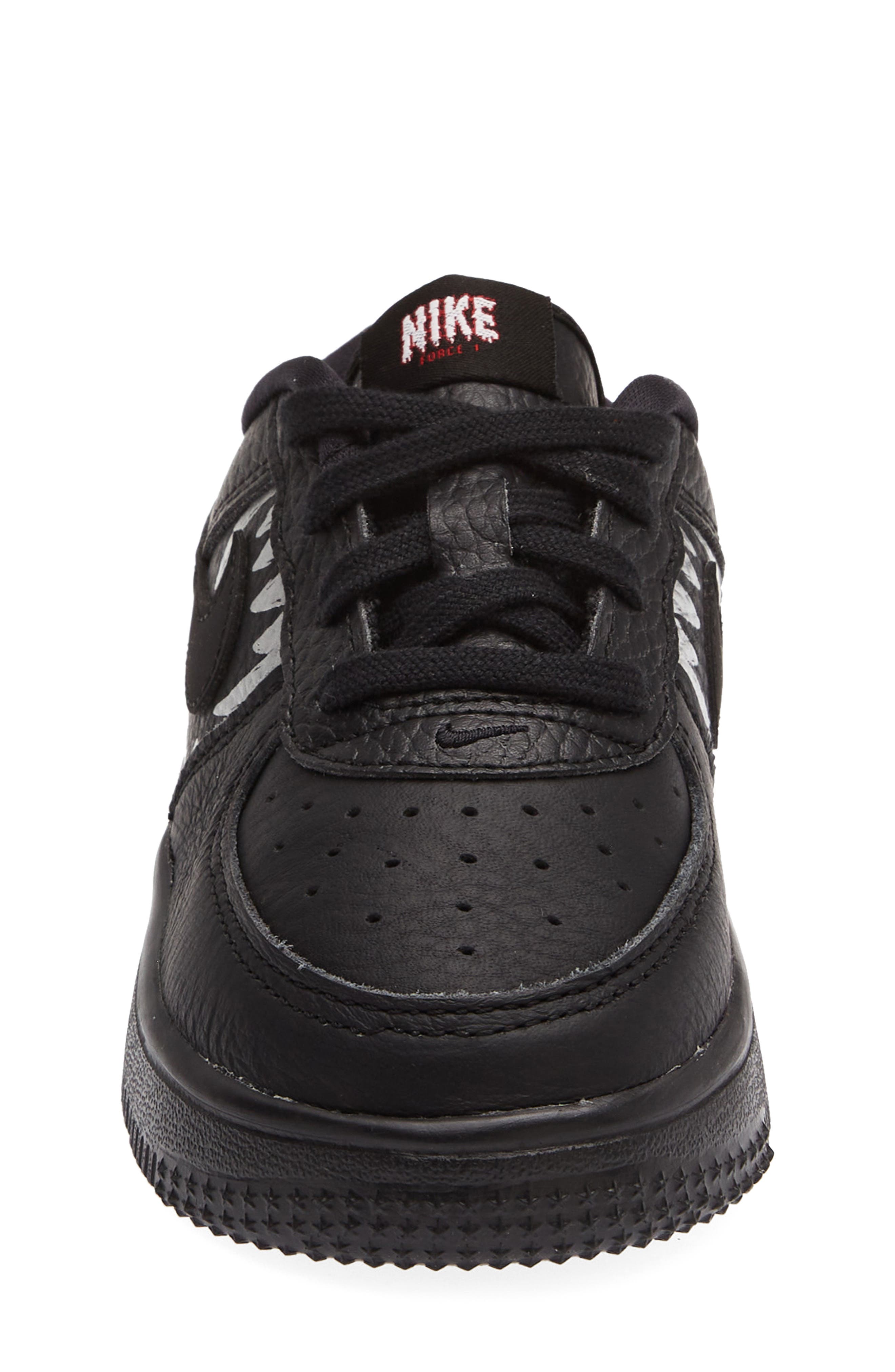 Kids' Air Force 1 LV8 Wolf Sneaker, Alternate, color, BLACK/ BLACK/ UNIVERSITY RED