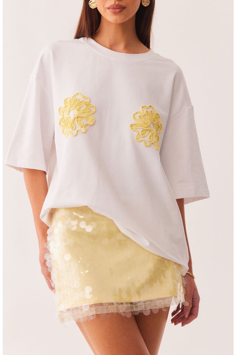 Calena Sequin Paillette Micro Miniskirt, Alternate, color, PANNA COTTA